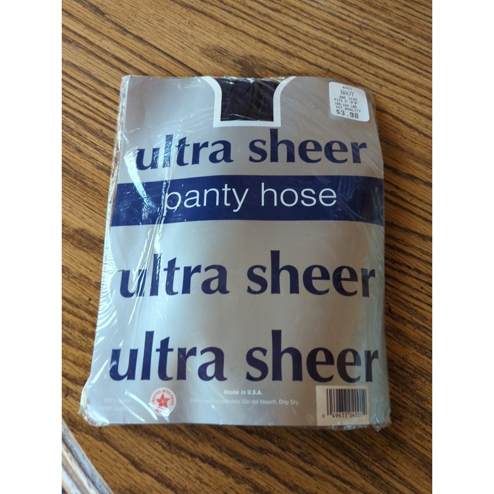 New Vintage Fashion Ultra Sheer Pantyhose Navy‎ Blue Fits 5'5- 5'8 & 100-160lbs